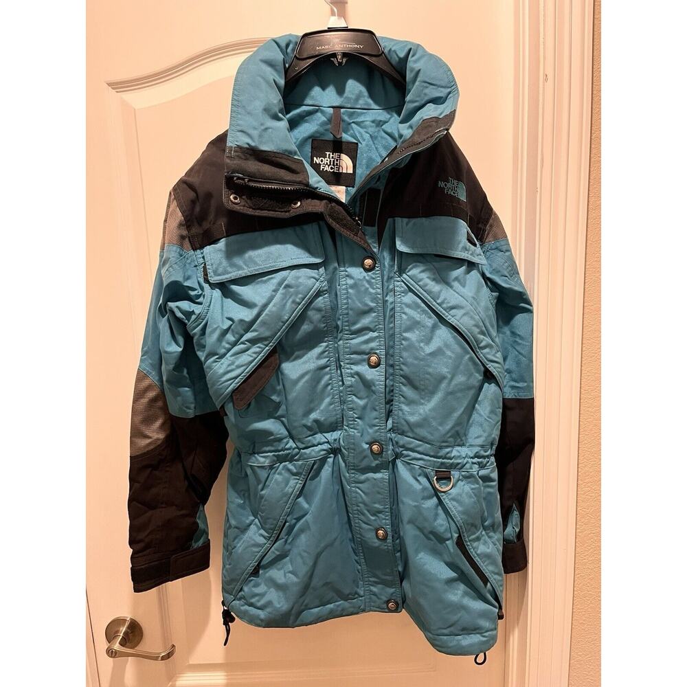 Vtg The North Face Extreme Gear Snowboard Jacket Coat Teal/Black Womens‎ Size 10